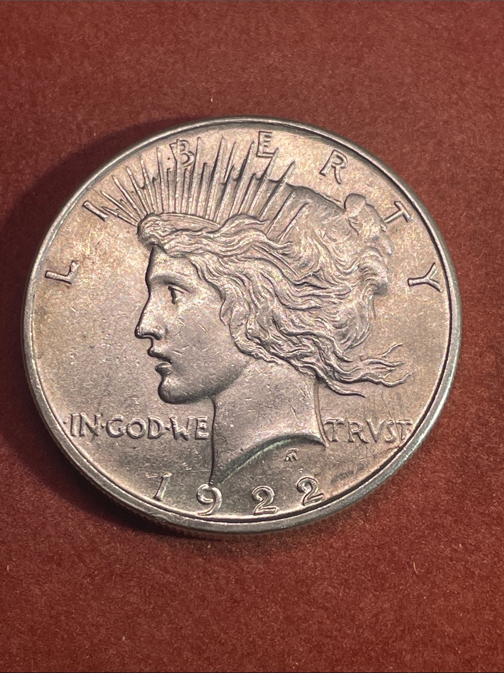 Vintage 1922 Peace Dollar Brilliant Uncirculated 90% Silver